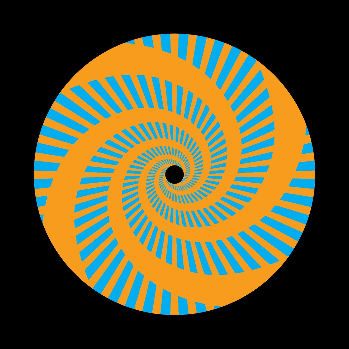 Split Vortex Record Middles Cyan Orange