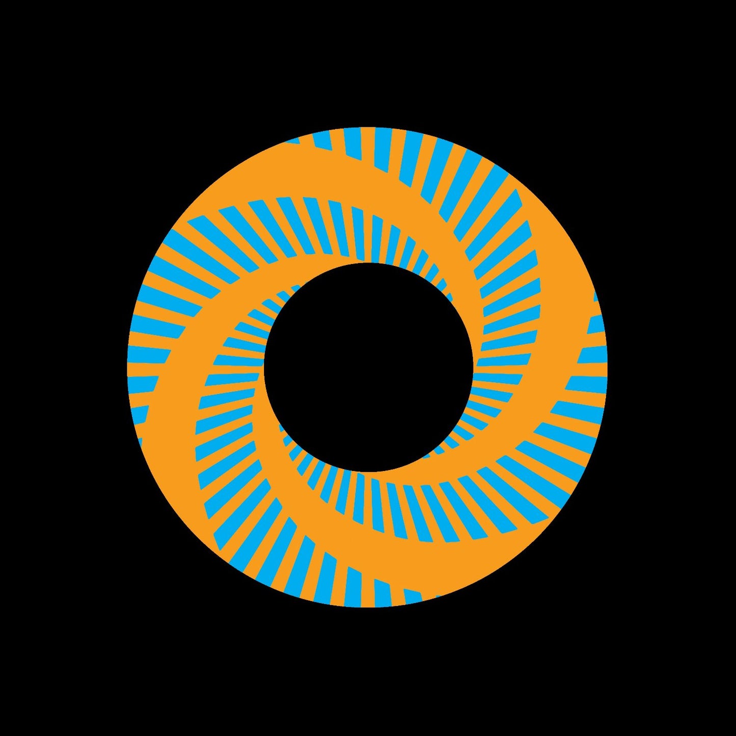 Jukebox Split Vortex Record Middles Cyan Orange