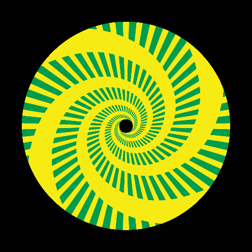 Split Vortex Record Middles Green Yellow GIF