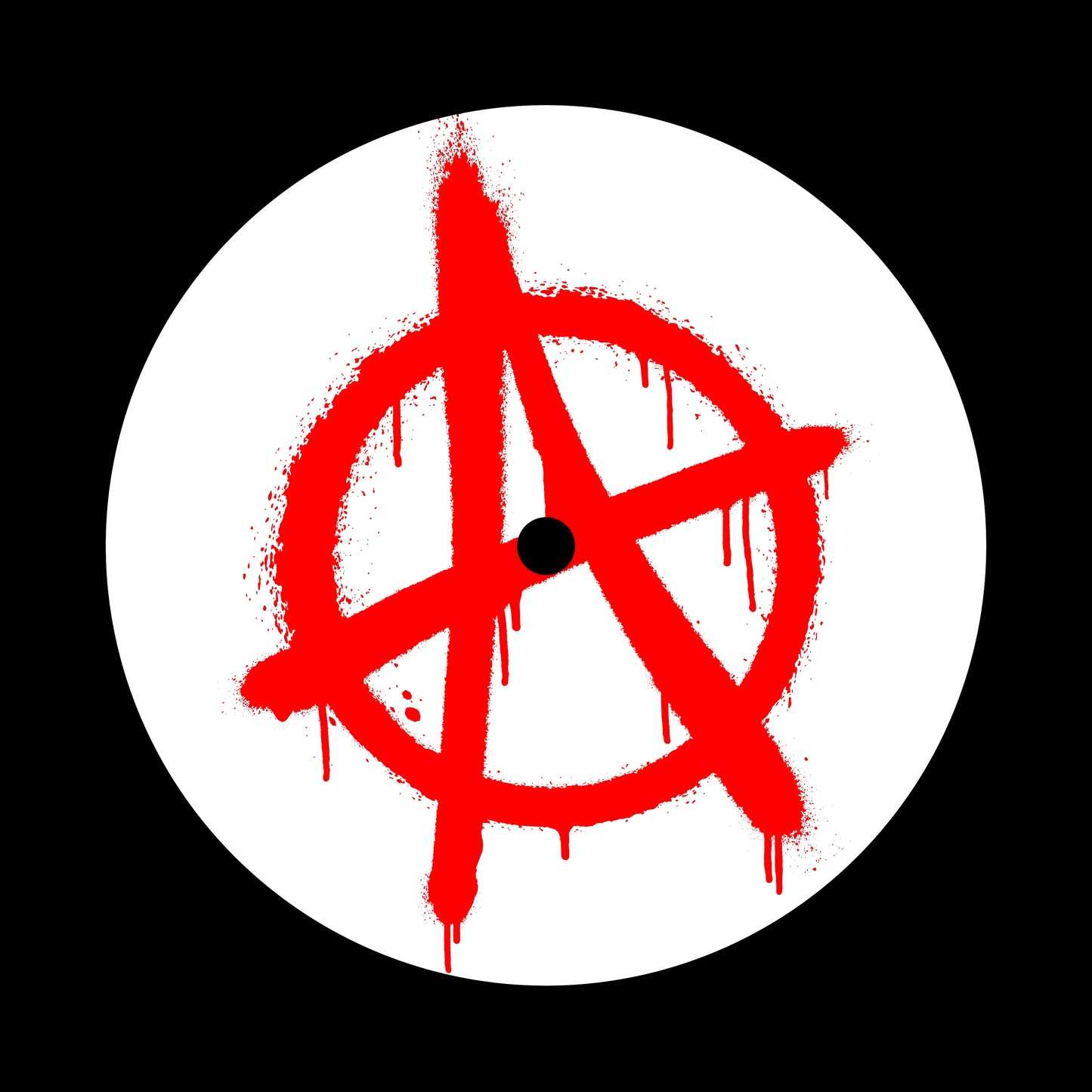 Anarchy Spray Painted Symbol 7", 10", 12"/LP Vinyl Record Centre Labels (Pair)