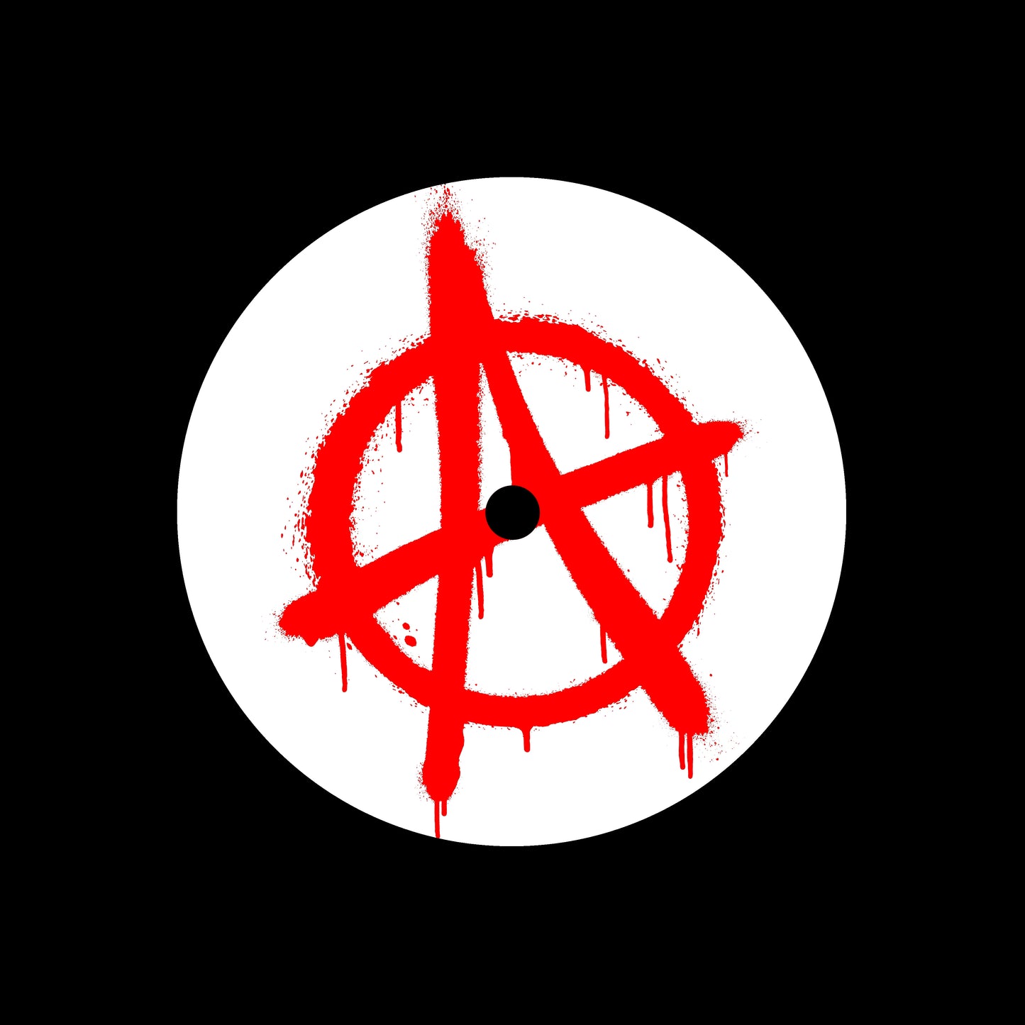 Anarchy Spray Painted Symbol 7", 10", 12"/LP Vinyl Record Centre Labels (Pair)