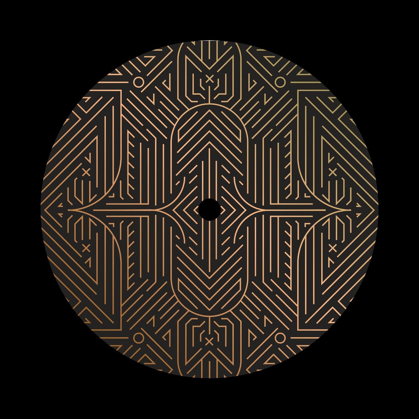 Art Deco Logos Round Gold Set #1 of 3 Custom Gloss Stickers for Records & Serato Traktor Rekordbox Control Vinyl - centerlabels_uk