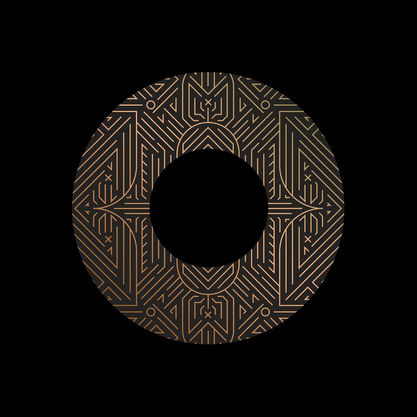 Art Deco Logos Round Gold Set #1 of 3 Custom Gloss Stickers for Records & Serato Traktor Rekordbox Control Vinyl - centerlabels_uk