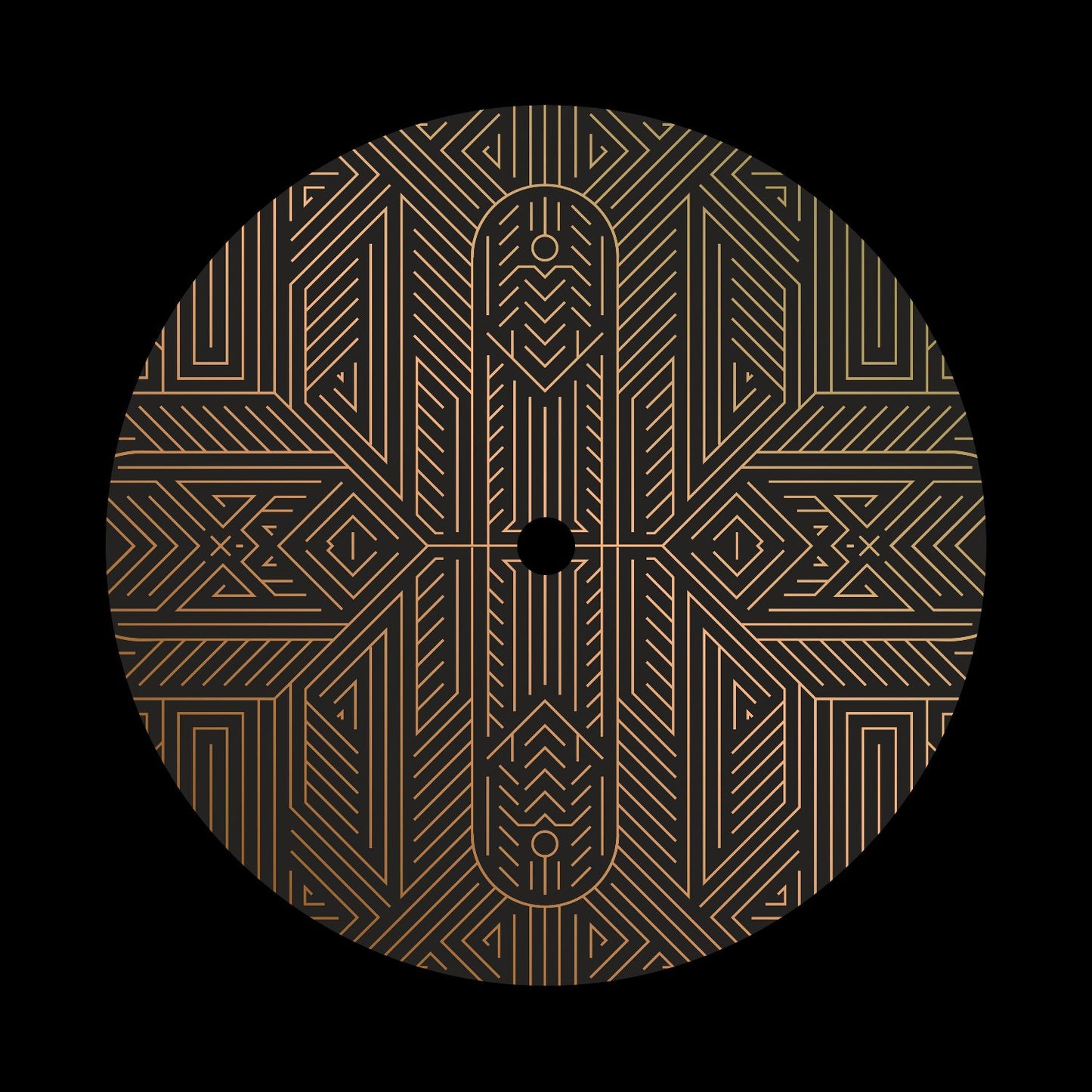 Art Deco Logos Round Gold Set #3 of 3 Custom Gloss Stickers for Records & Serato Traktor Rekordbox Control Vinyl - centerlabels_uk