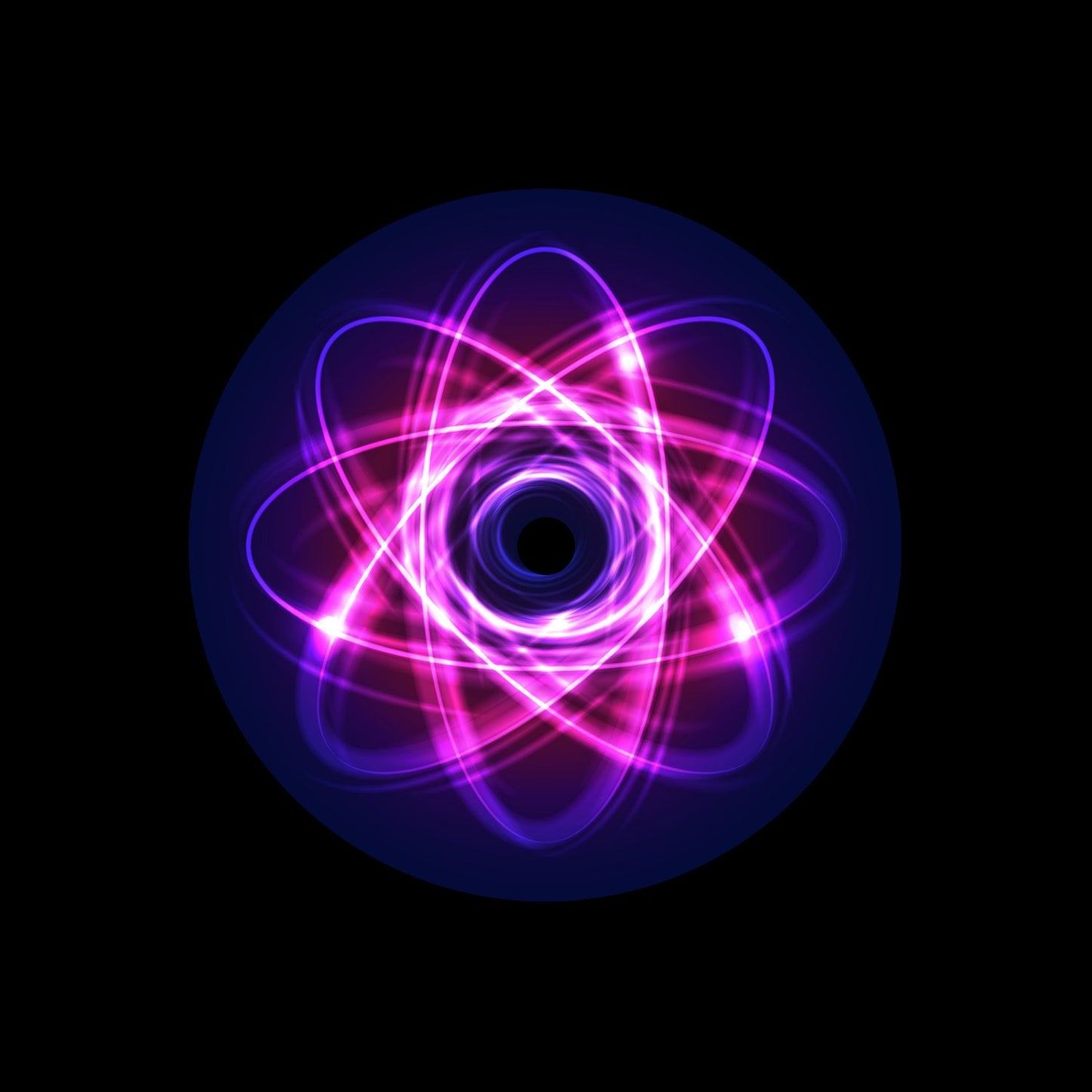 Atomic Neon Atom Motion Preprinted Gloss Self-Adhesive Paper 7" Vinyl Record Centre Labels for DJs, Producers and Audiophiles - centerlabels_uk