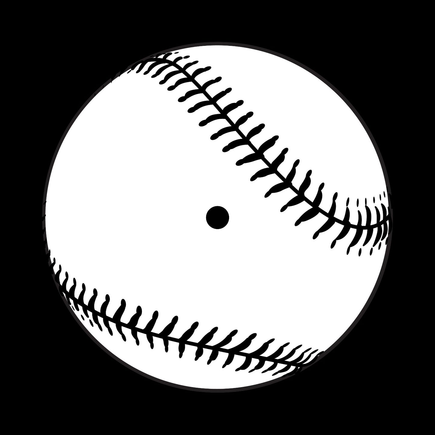 Mono Baseball Ball Centre Labels