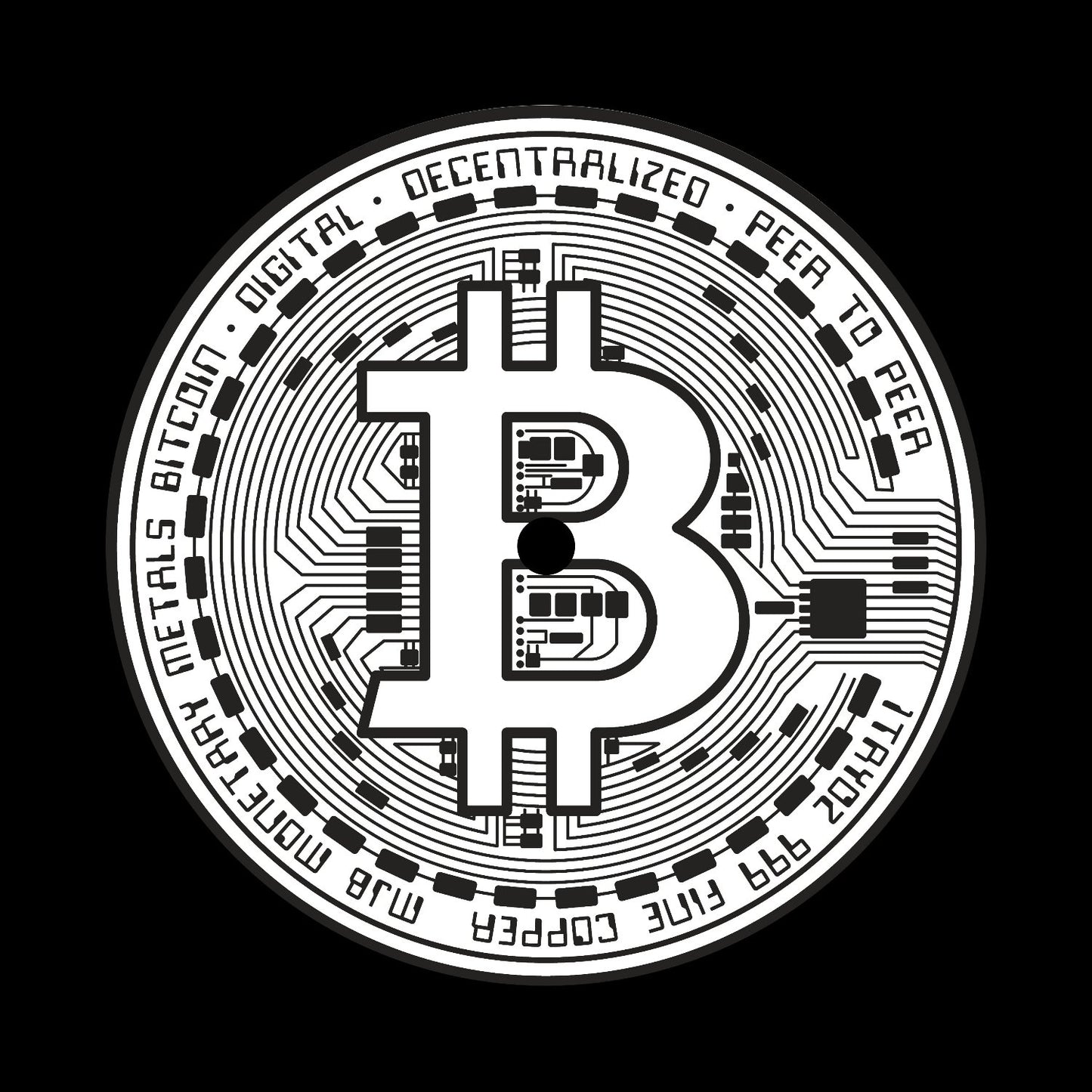 Mono Bitcoin Coin Center Labels