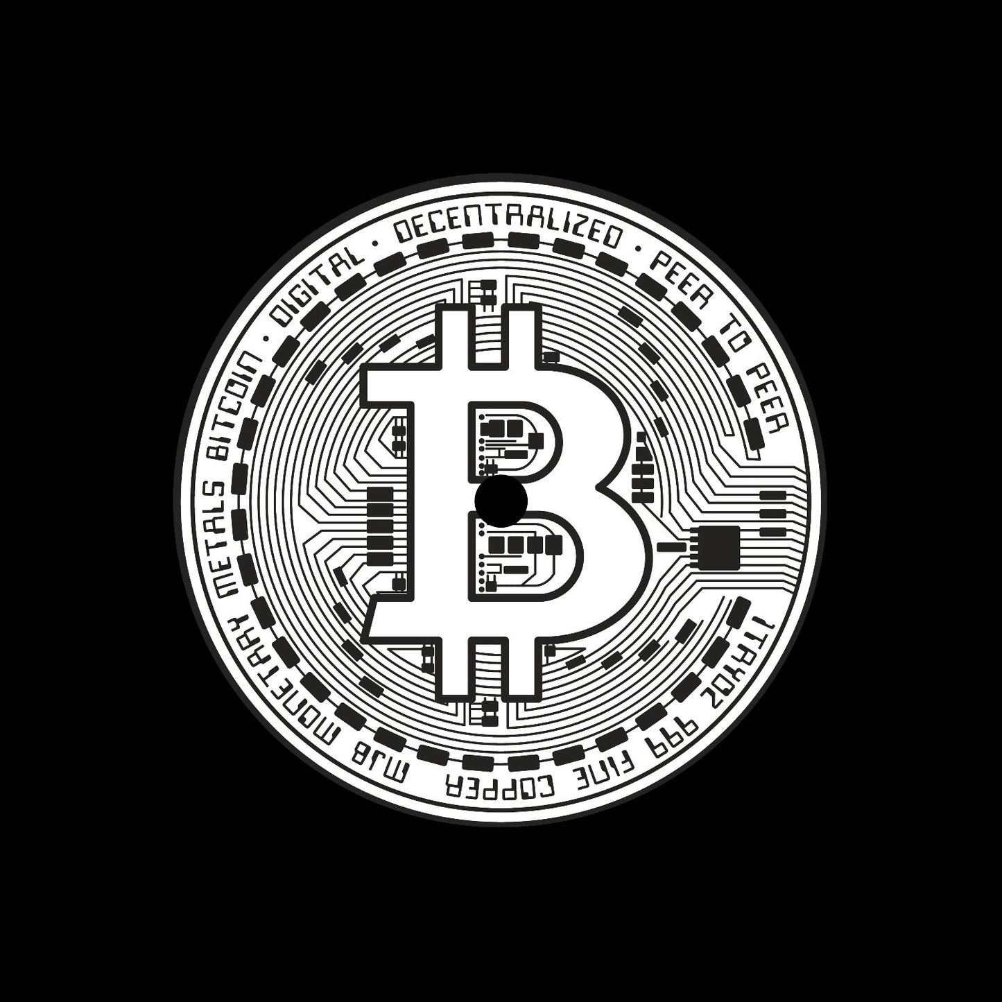 7" Mono Bitcoin Coin Record Middles