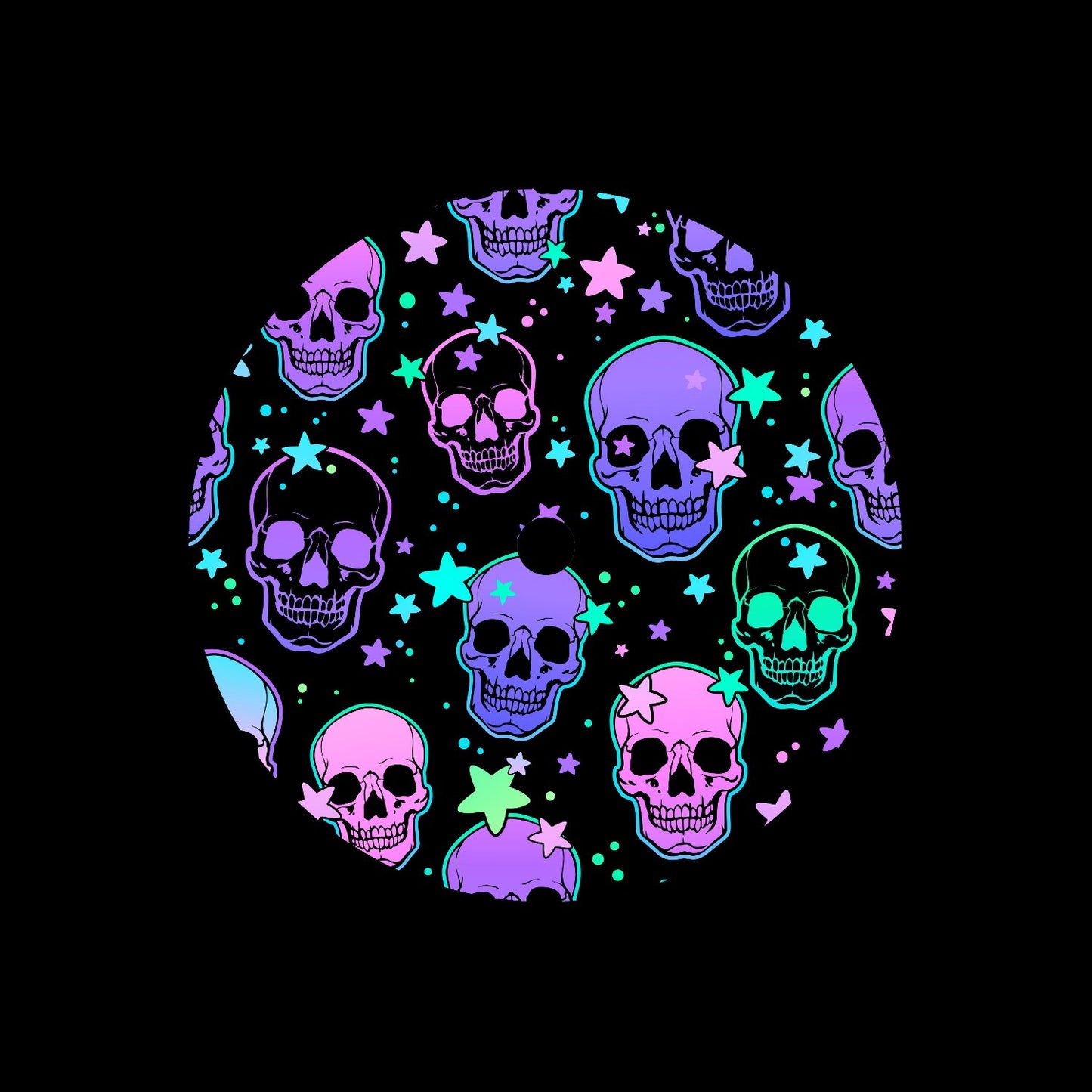 Neon Skull Stars 7" Vinyl Record DJ Centre Labels