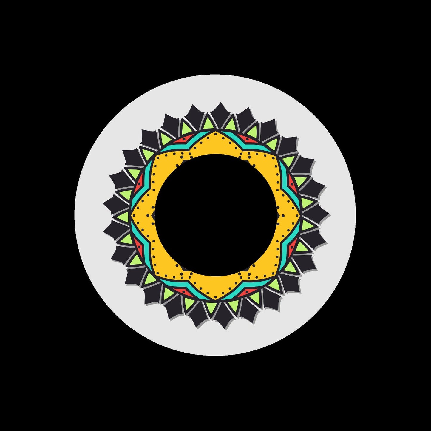 Bright Mandala Self-Adhesive Custom Promo Paper Record Middles Centre Center Labels for Jukebox Large Hole 7" Records & DVS Control Vinyl - centerlabels_uk