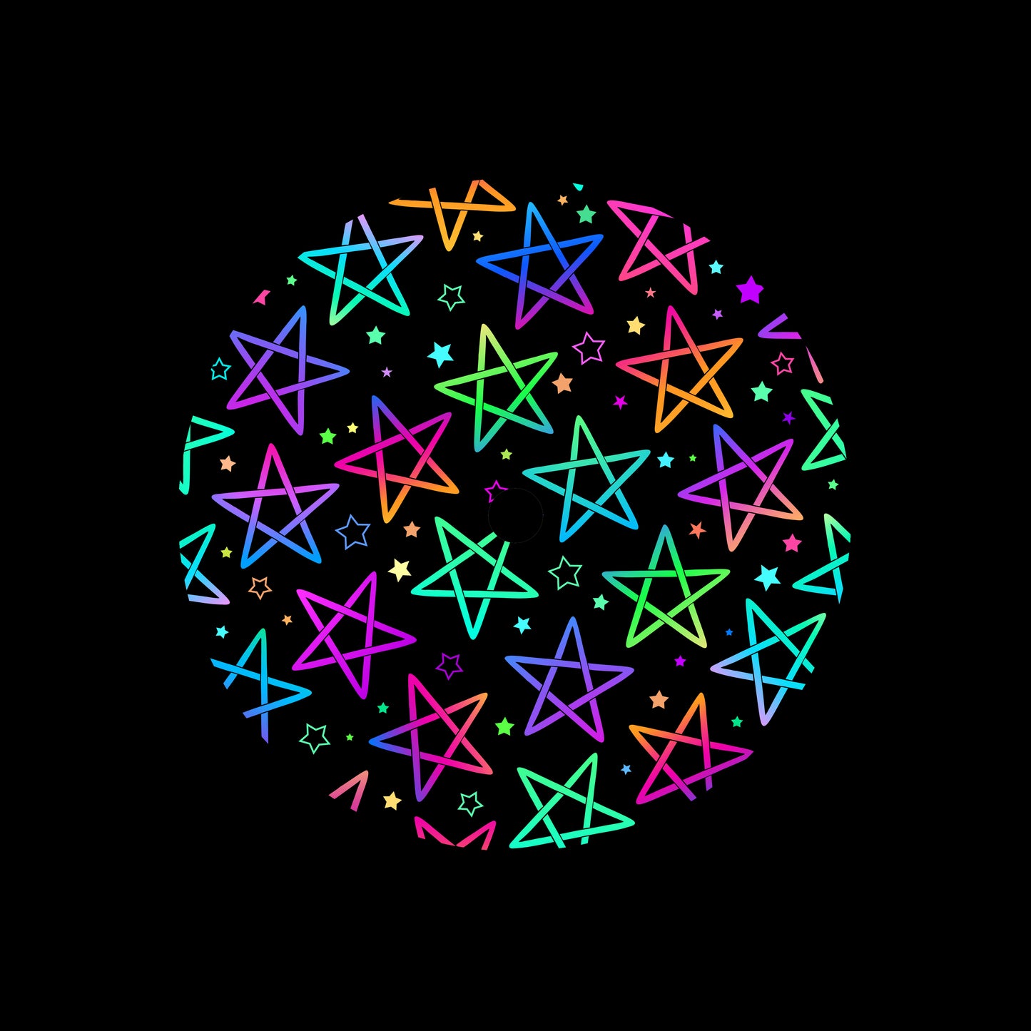 Neon Stars Backgounrd 7" Vinyl Record DJ Centrelabels