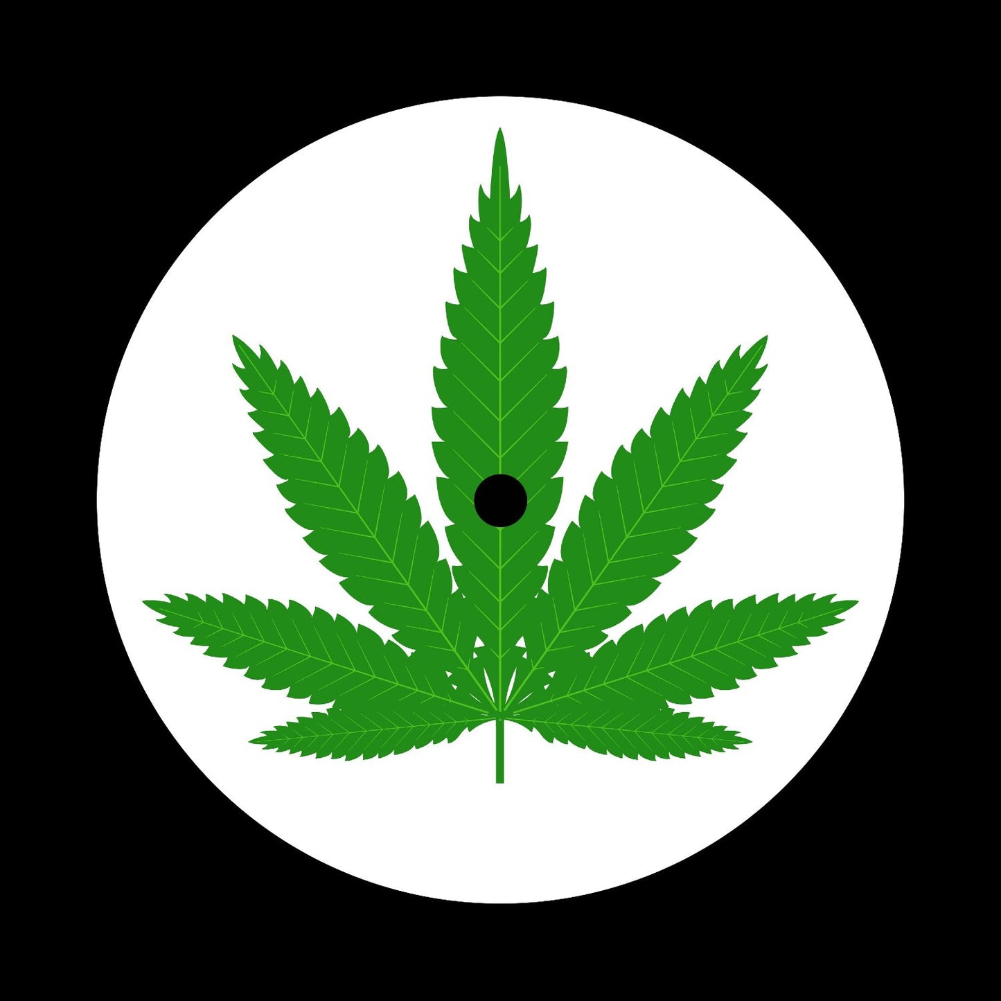 Cannabis Leaf 12" Custom DJ Turntable Record Labels