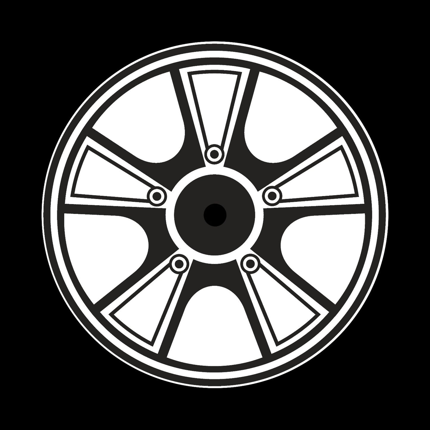 Car Wheel Rims #10 of 12 Self-Adhesive Gloss Promo Center Labels Vinyl Records - centerlabels_uk