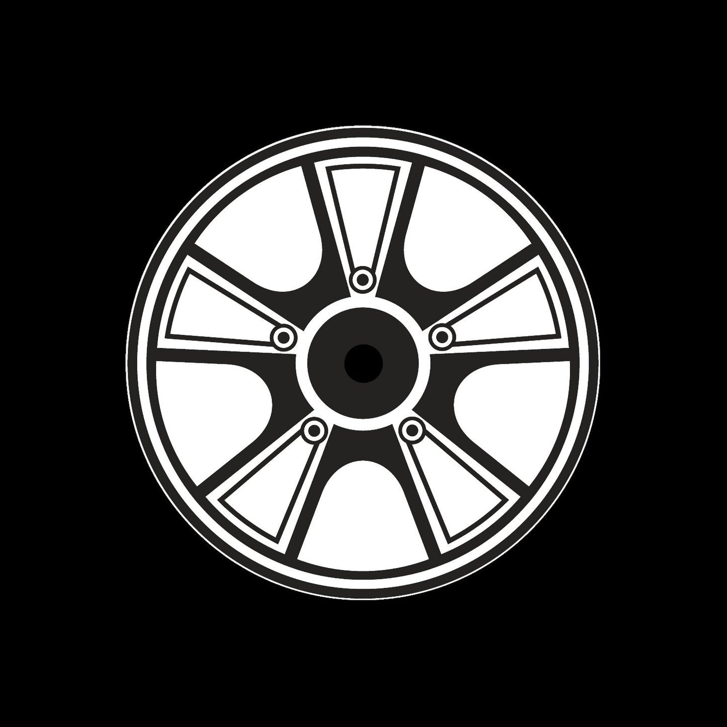 Car Wheel Rims #10 of 12 Self-Adhesive Gloss Promo Center Labels 7" Vinyl Records - centerlabels_uk