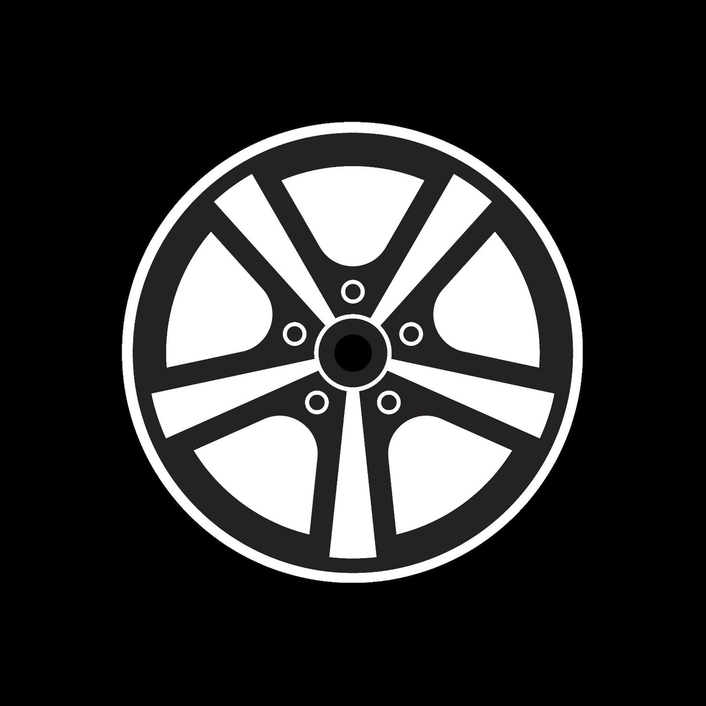 Car Wheel Rims #1 of 12 Self-Adhesive Gloss Promo Center Labels 7" Vinyl Records - centerlabels_uk