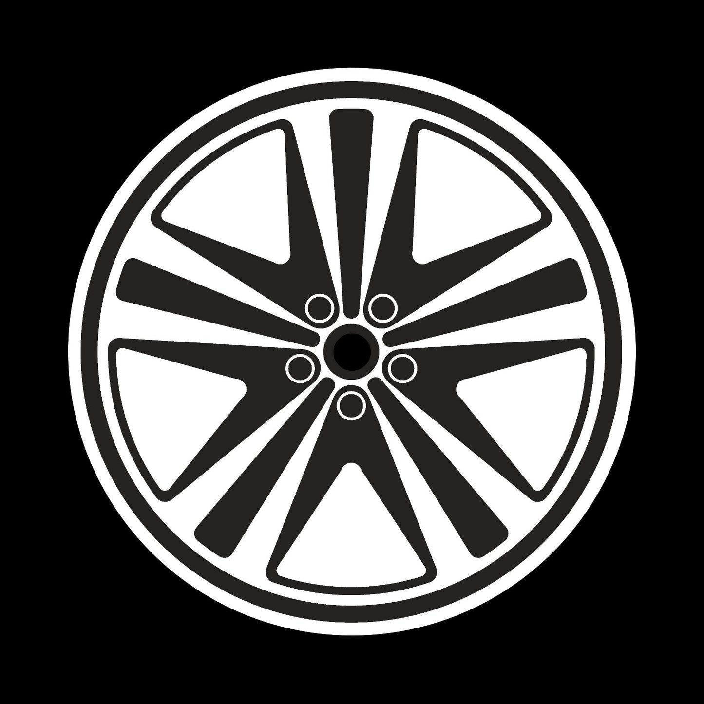 Car Wheel Rims #2 of 12 Self-Adhesive Gloss Promo Center Labels 10" + 12" Vinyl Records - centerlabels_uk
