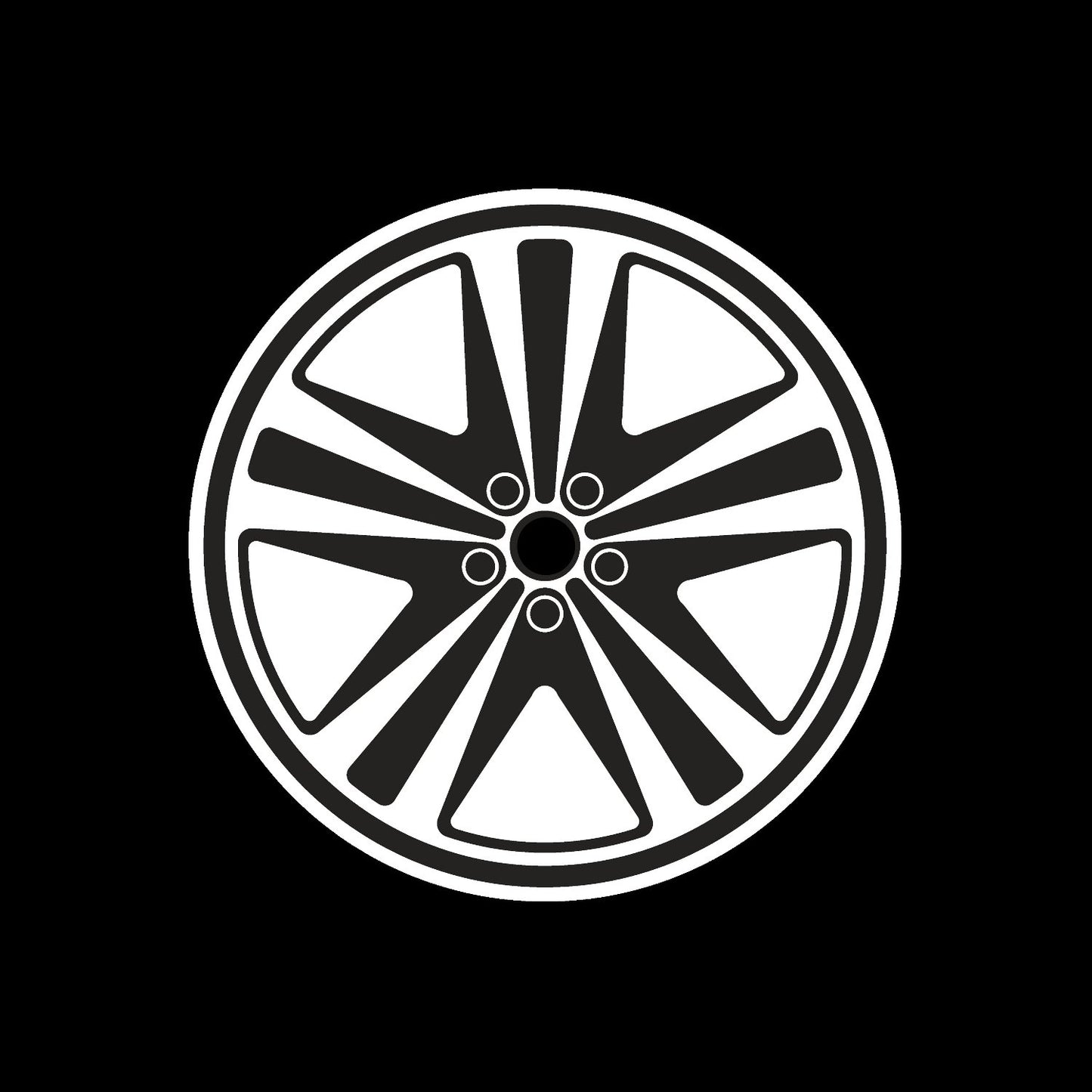 Car Wheel Rims #2 of 12 Self-Adhesive Gloss Promo Center Labels 7" Vinyl Records - centerlabels_uk