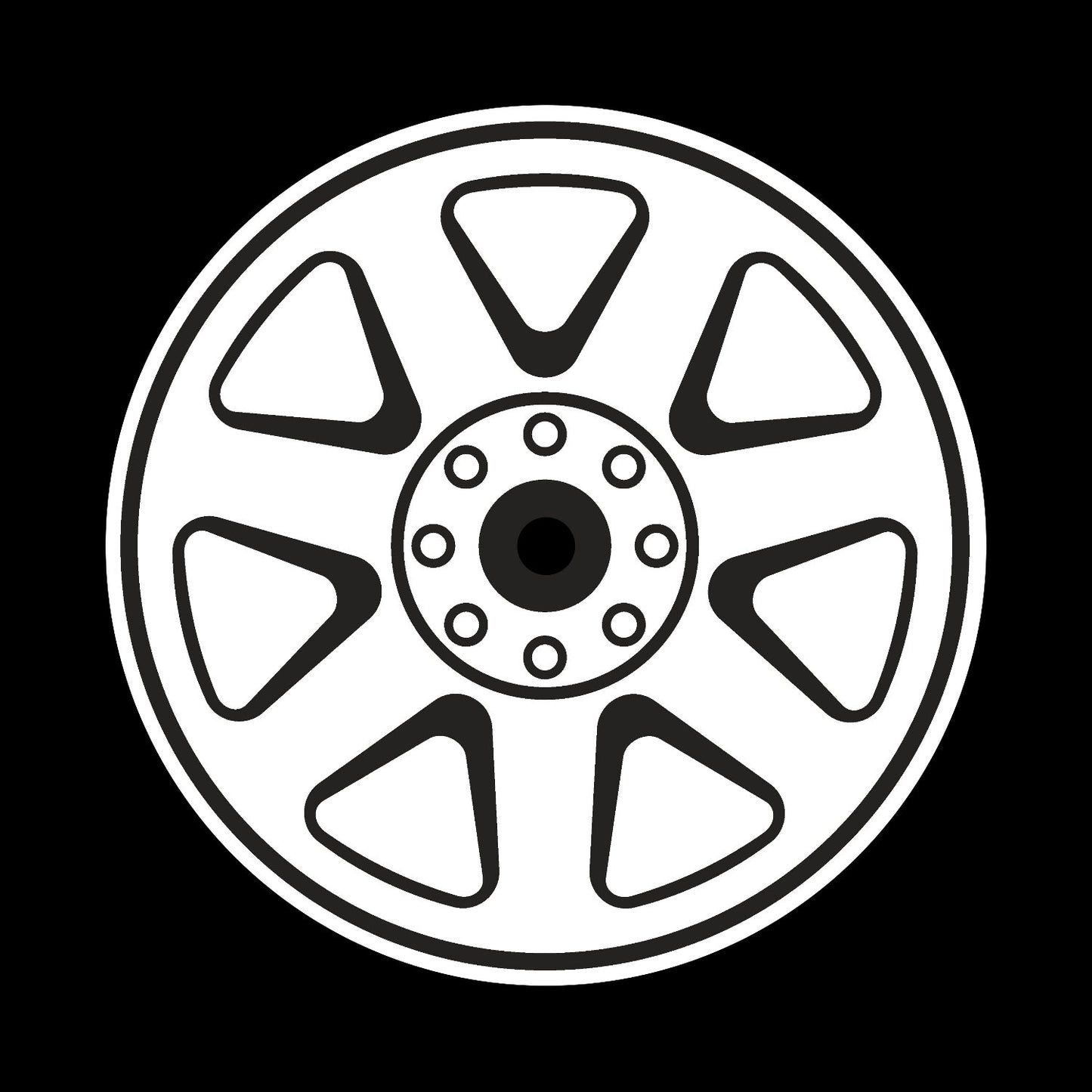 Car Wheel Rims #3 of 12 Self-Adhesive Gloss Promo Center Labels 10" + 12" Vinyl Records - centerlabels_uk