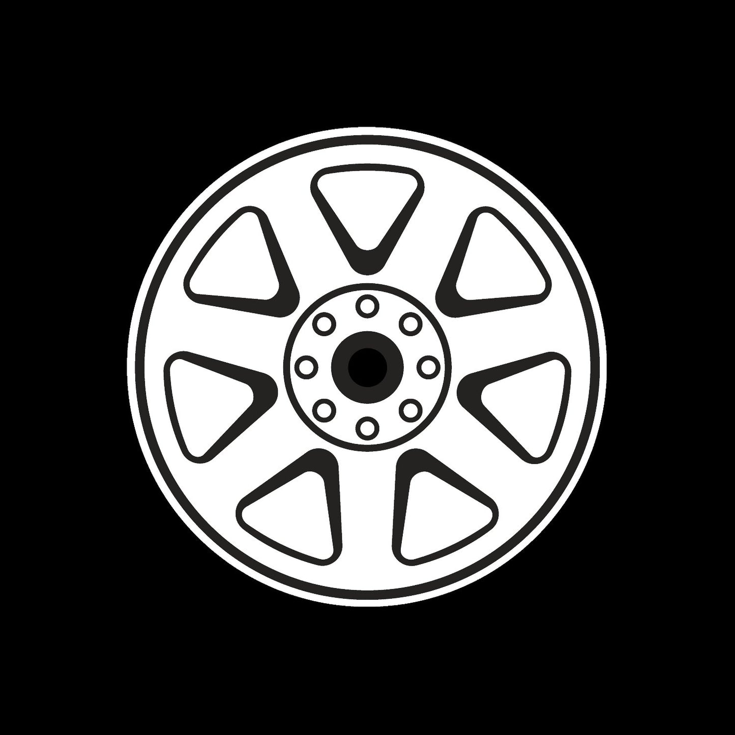 Car Wheel Rims #3 of 12 Self-Adhesive Gloss Promo Center Labels 7" Vinyl Records - centerlabels_uk