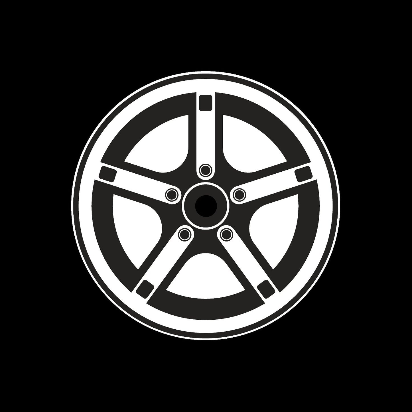 Car Wheel Rims #4 of 12 Self-Adhesive Gloss Promo Center Labels 7" Vinyl Records - centerlabels_uk