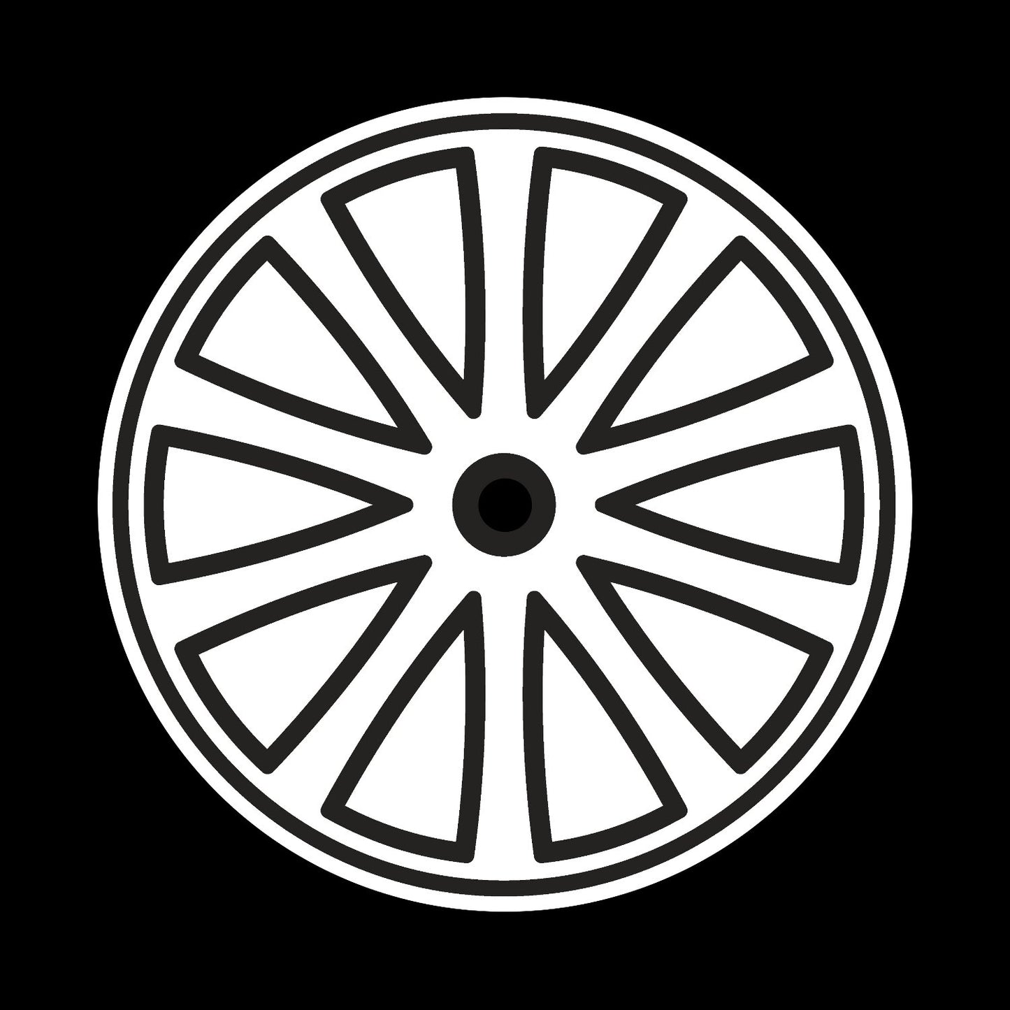 Car Wheel Rims #6 of 12 Self-Adhesive Gloss Promo Record Middles Labels 10" + 12" Vinyl - centerlabels_uk