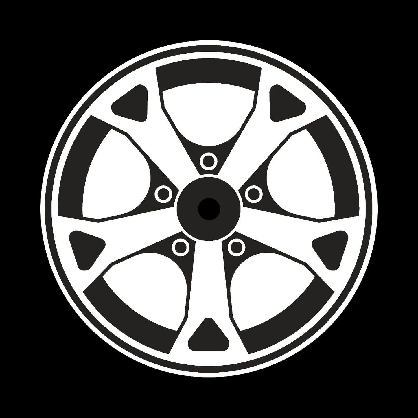 Car Wheel Rims #7 of 12 Self-Adhesive Gloss Promo Record Middles Labels 12" Vinyl - centerlabels_uk