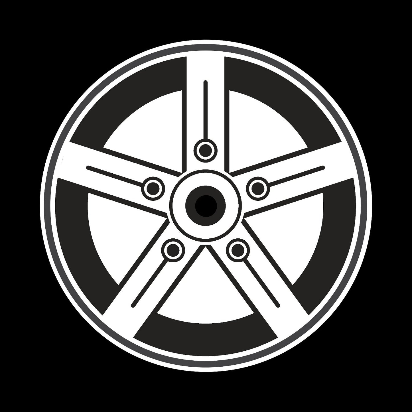 Car Wheel Rims #9 of 12 Self-Adhesive Gloss Promo Centre Labels Vinyl Records - centerlabels_uk