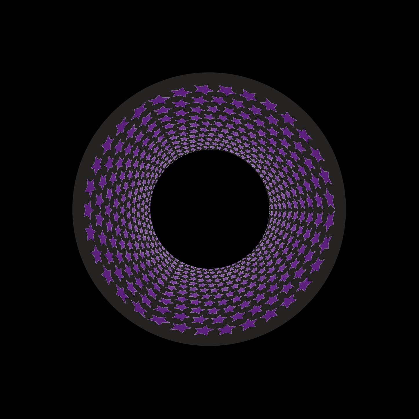 Inverse Circle Stars Vortex Purple & Black 7" Jukebox, 7", 10", 12"/LP Vinyl Record Centre Labels (Pair)