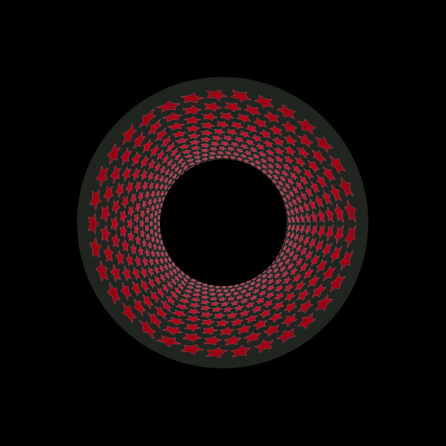 Inverse Circle Stars Vortex Red & Black 7" Jukebox, 7", 10", 12"/LP Vinyl Record Centre Labels (Pair)