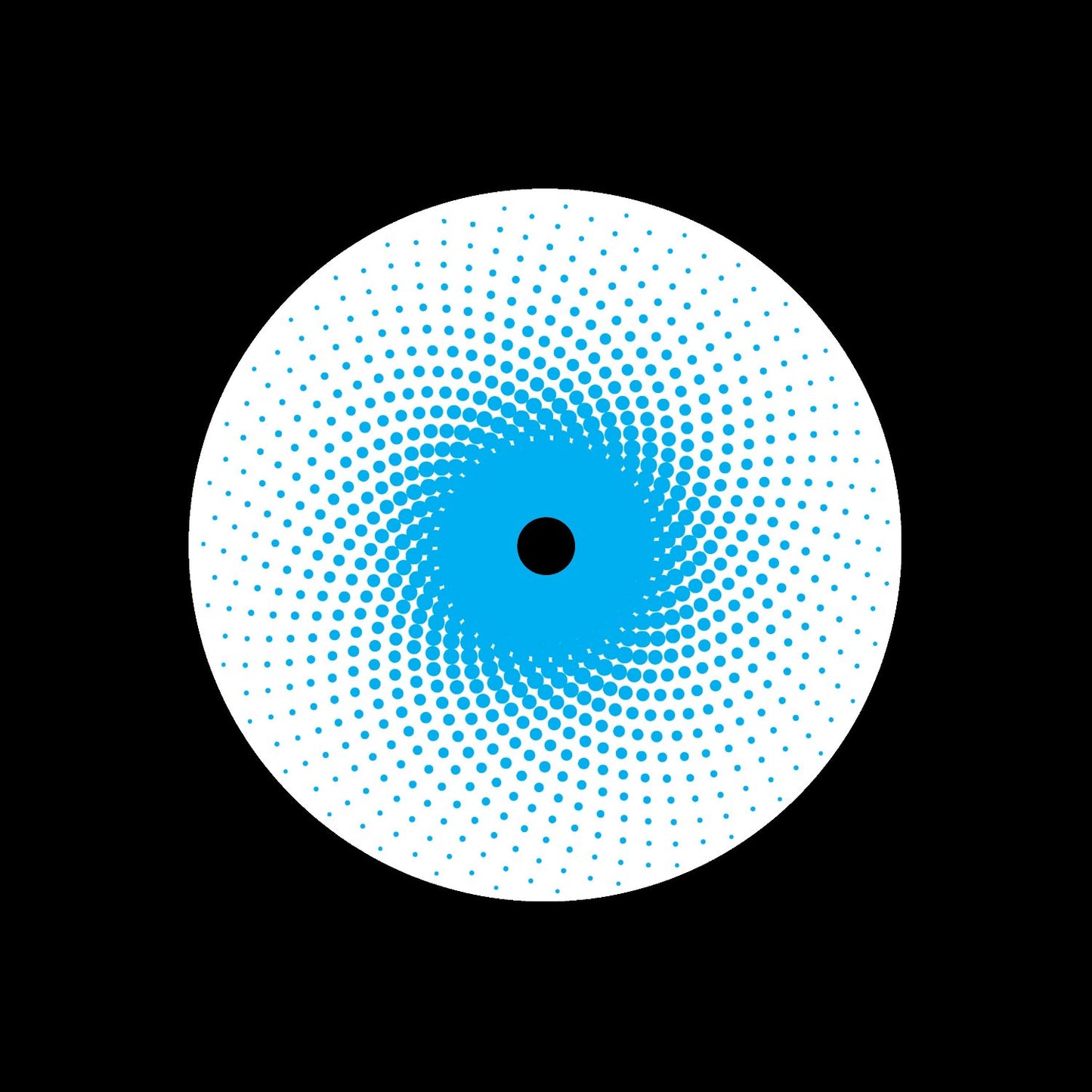 Dot Mandala Cyan 7" Record Self-Adhesive Gloss Paper Centerlabels