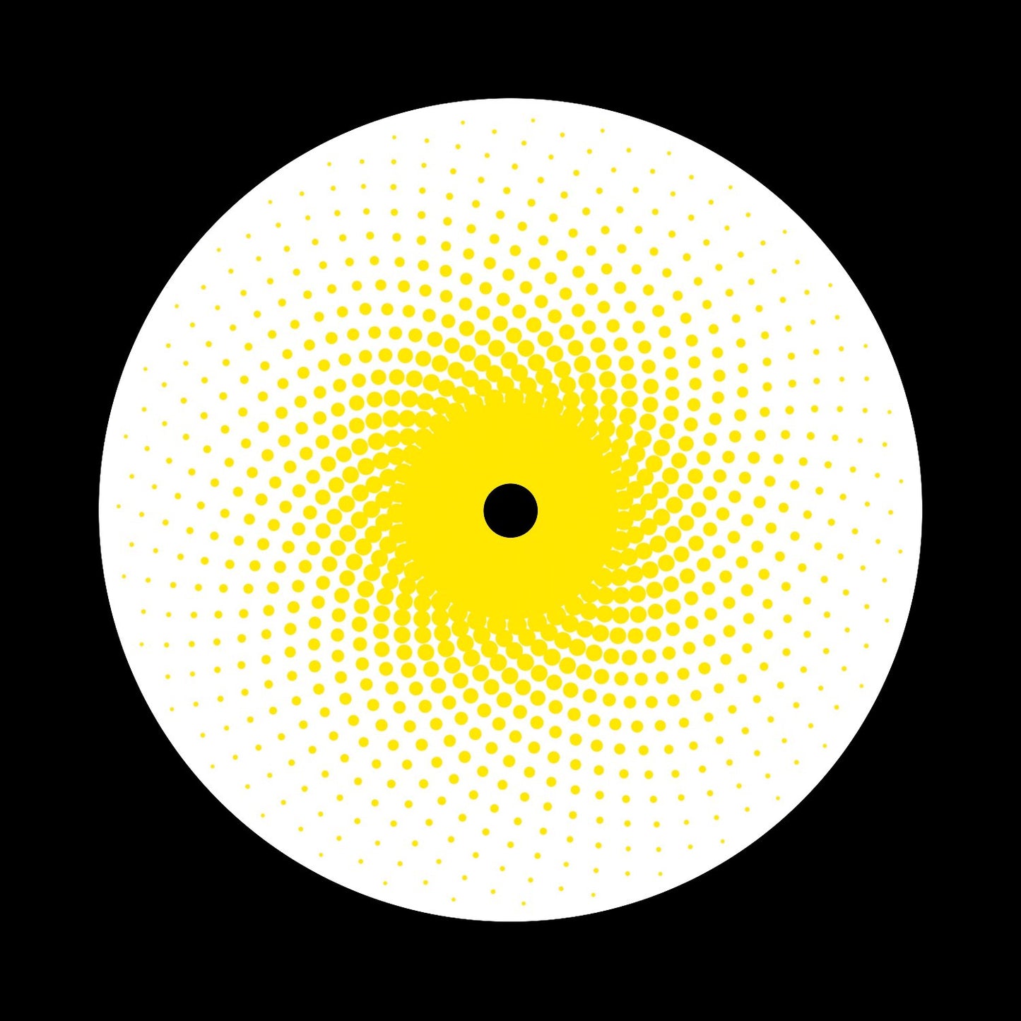 Dot Mandala Yellow 12" Record Self-Adhesive Waterproof Vinyl Record Labels