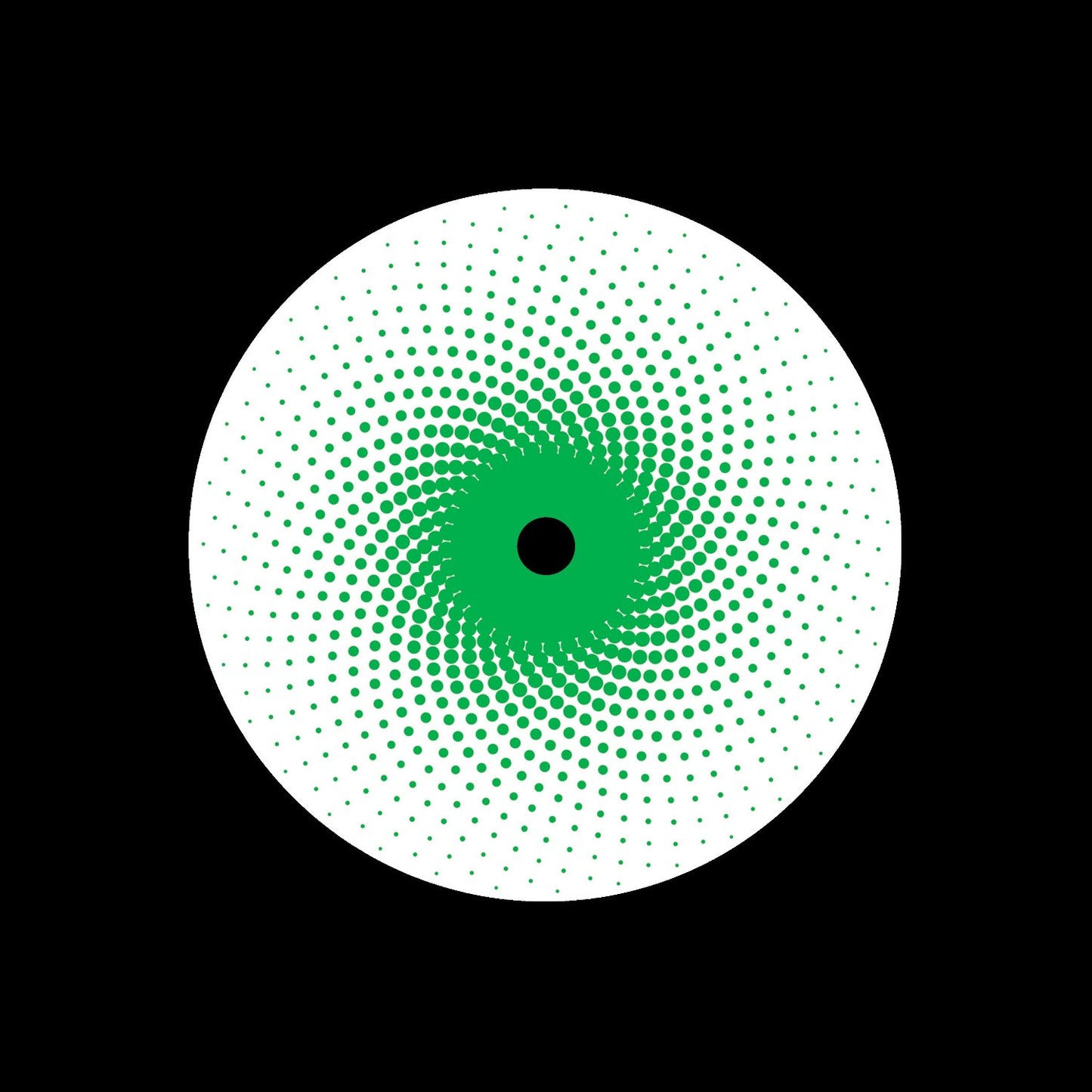 Dot Mandala Green 7" Record Self-Adhesive Gloss Paper Centrelabels