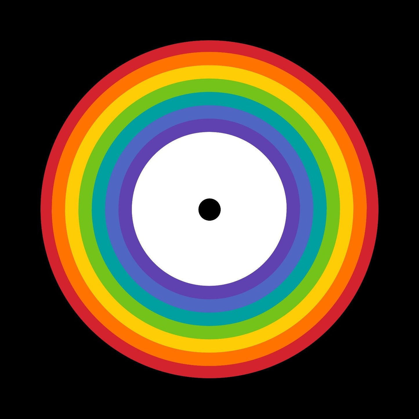Colourful Circular Rainbow Spectrum Gloss Self-Adhesive Center Labels for 12" Vinyl Records - centerlabels_uk