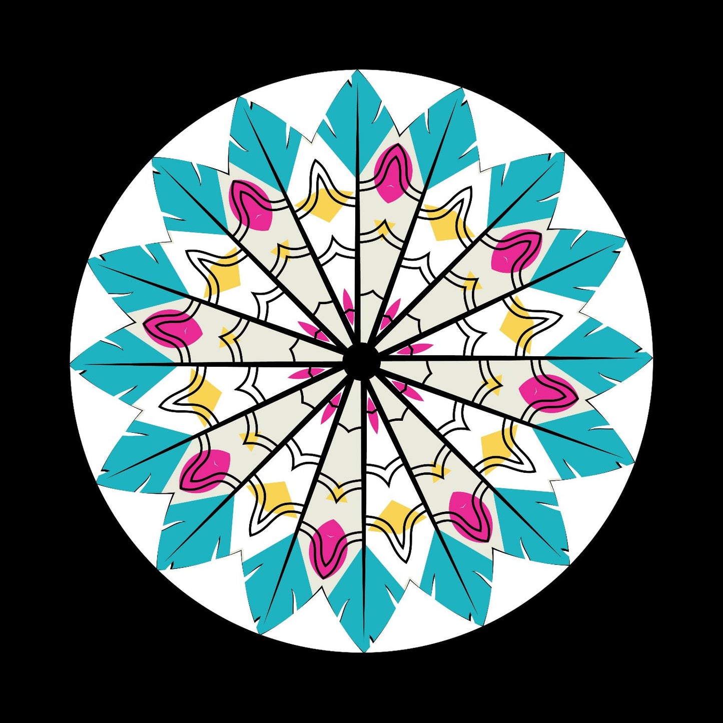 Colourful Mandala Design Custom Promo Record Middle Self-Adhesive UV Finish Paper Labels for 10 & 12" Vinyl - centerlabels_uk