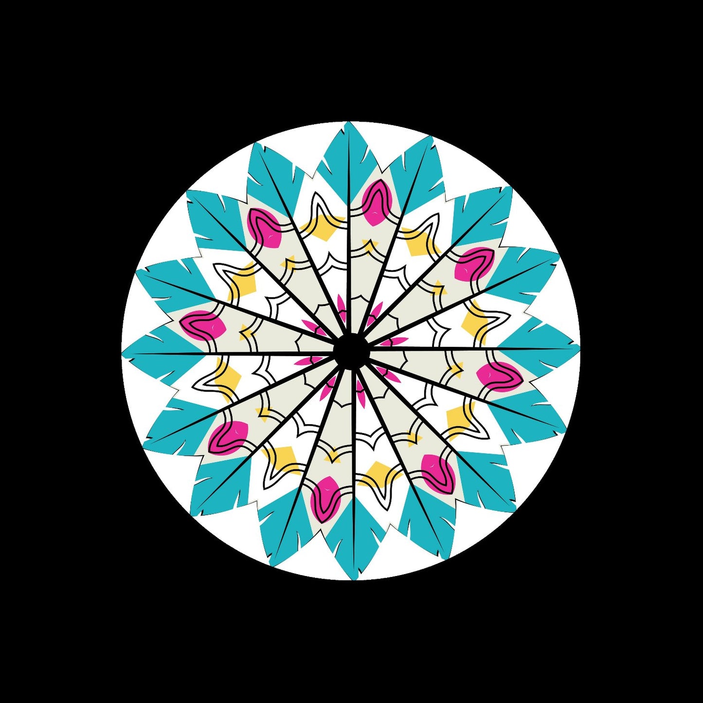 Colourful Mandala Design Custom Promo Record Middle Self-Adhesive UV Finish Paper Labels for 7" Vinyl - centerlabels_uk