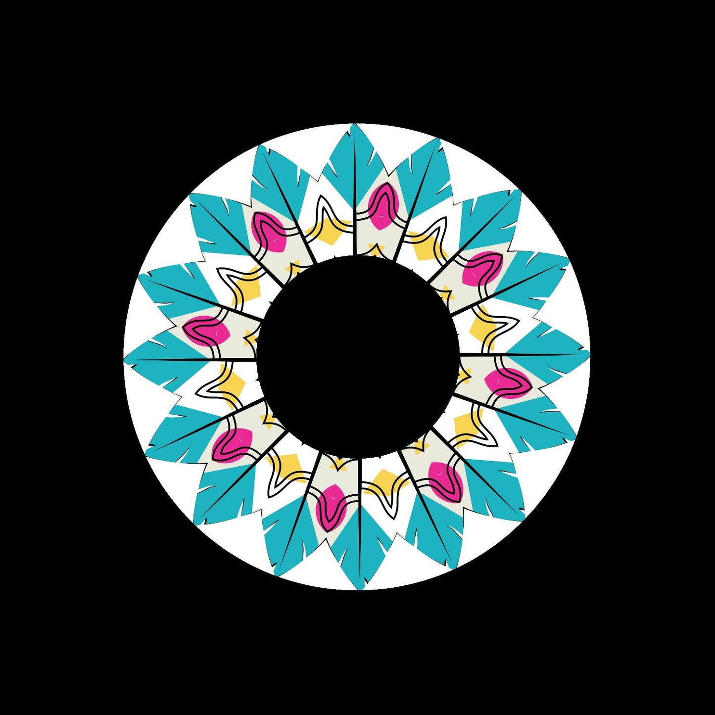 Colourful Mandala Design Custom Promo Record Middle Self-Adhesive UV Finish Paper Labels for Jukebox Vinyl - centerlabels_uk