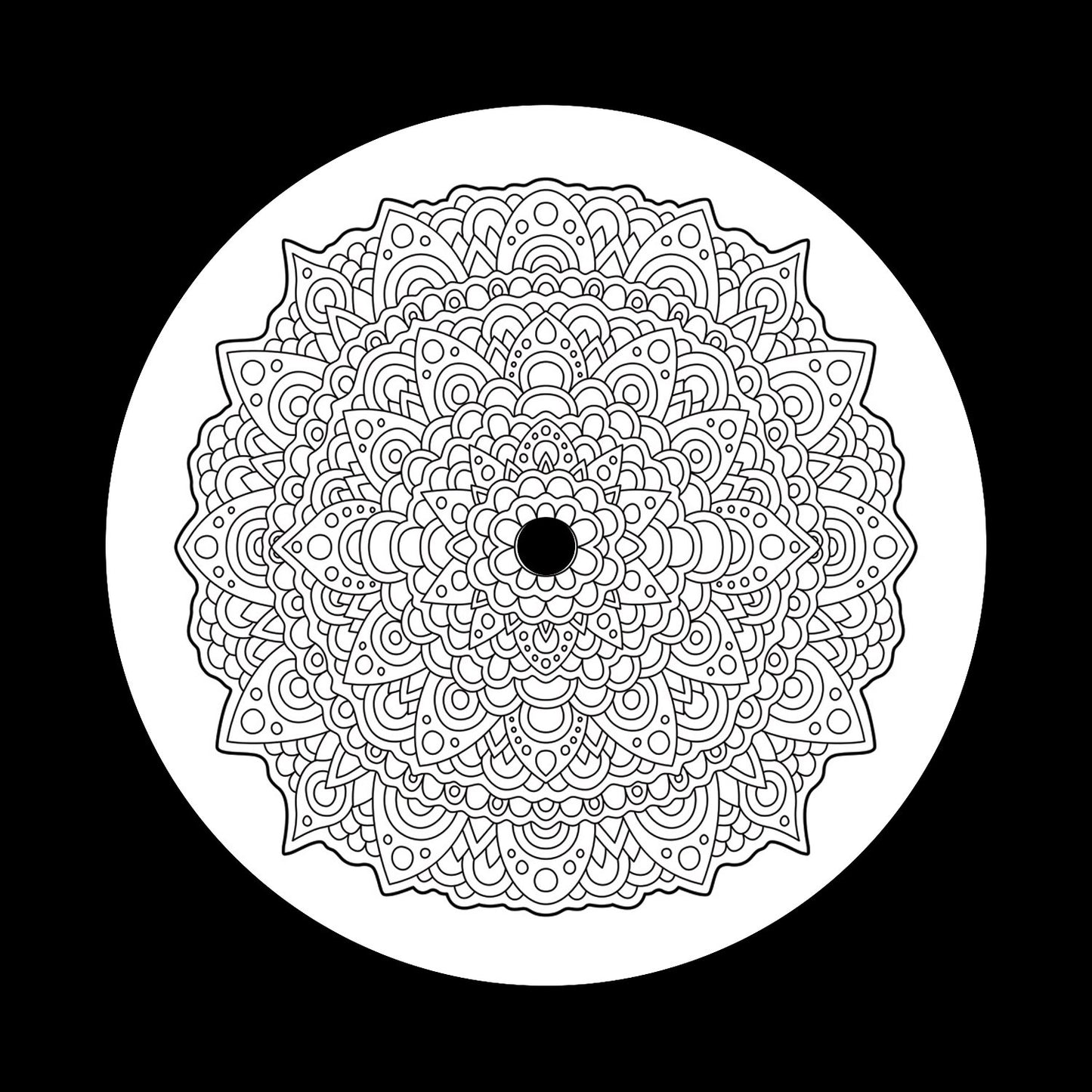 Mono Abstract Round Pattern Gloss White Promo Labels centerlabels_uk