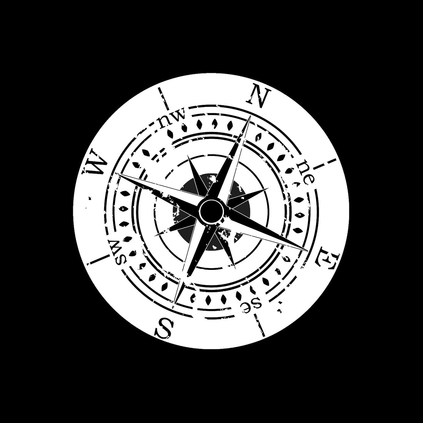 Stamped Compass Gloss White 7" Self-Adhesive Paper Record Center Labels - centerlabels_uk