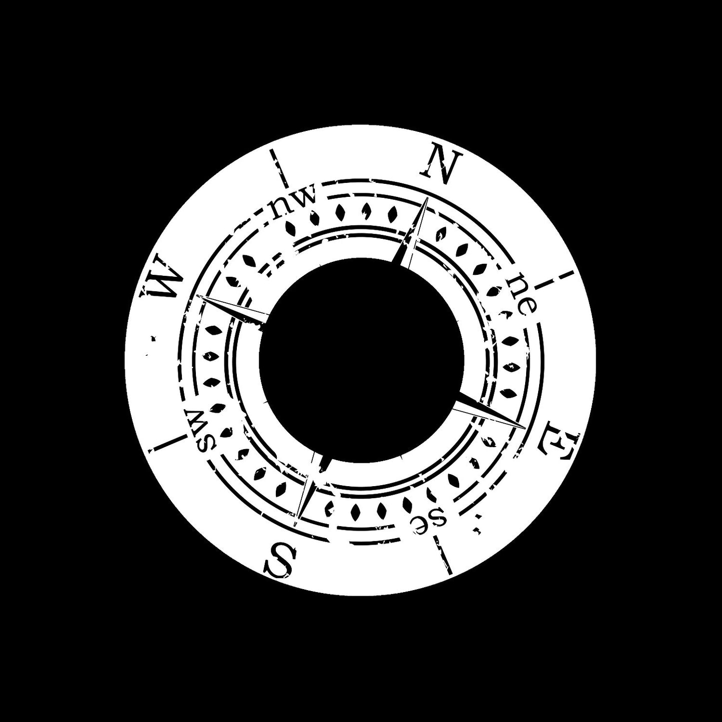 Mono Stamped Compass Gloss White 7" Jukebox Self-Adhesive Paper Record Centre Labels - centerlabels_uk