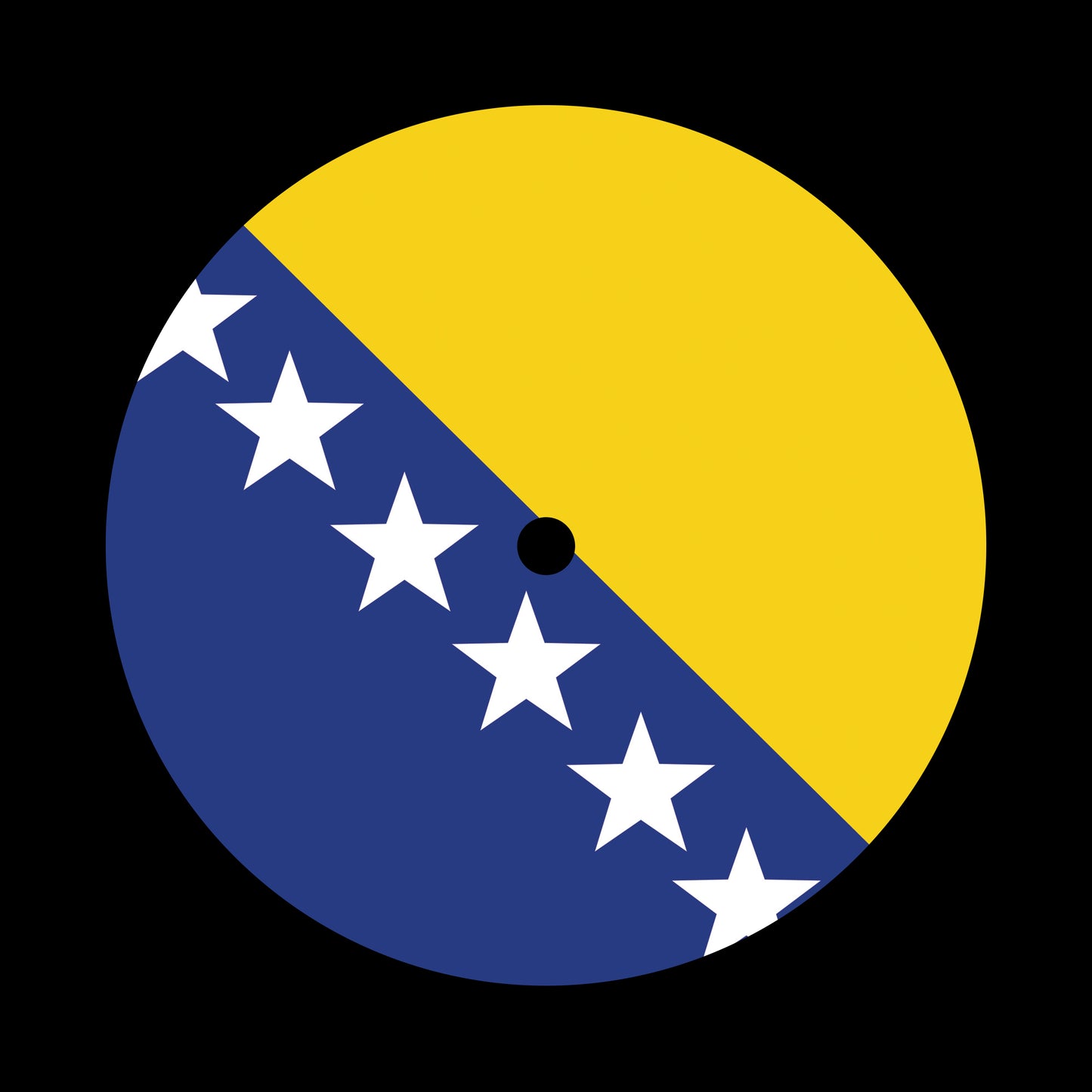 Flags of the World - Bosnia Bosnian 7", 10", 12"/LP Vinyl Record Centre Labels (Pair)
