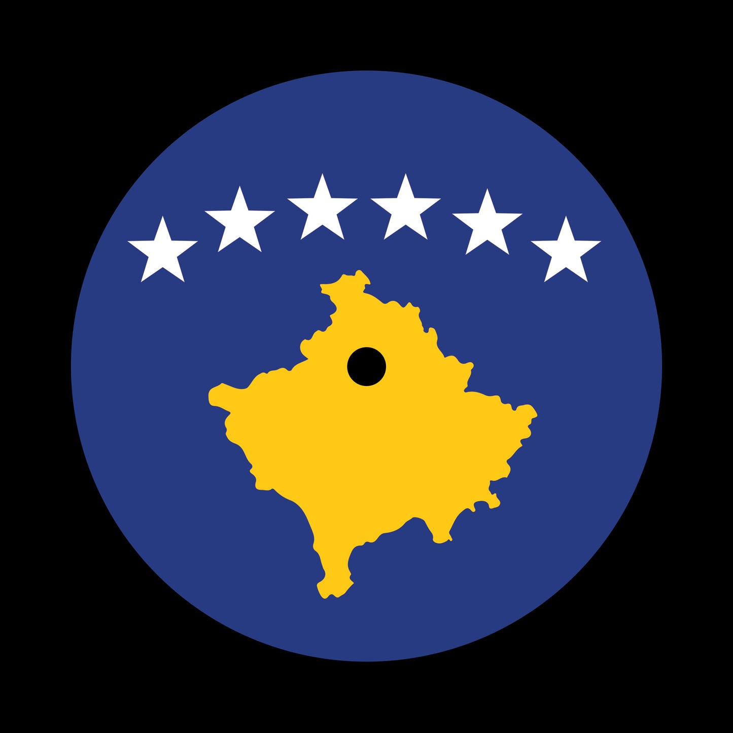 Flags of the World - Kosovo Kosovar Kosovan 7", 10", 12"/LP Vinyl Record Centre Labels (Pair)