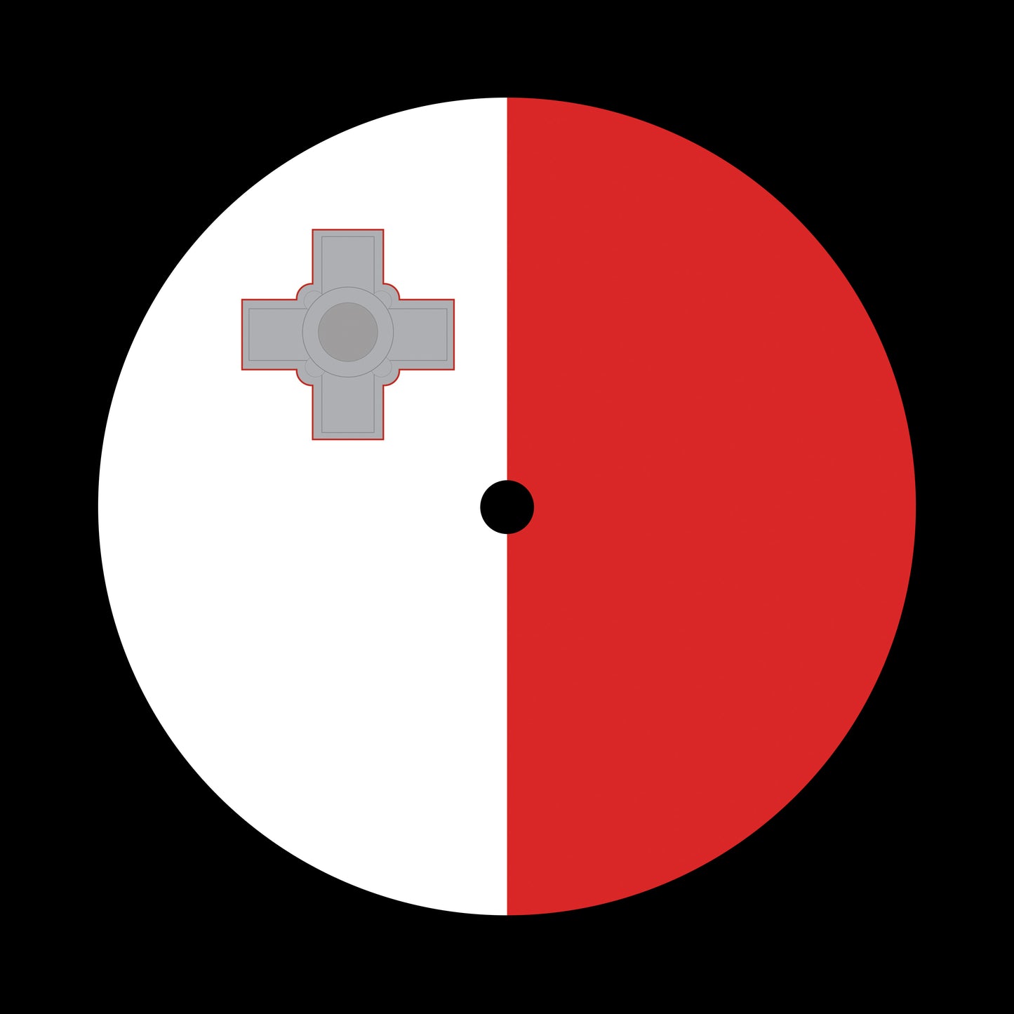 Flags of the World - Malta Maltese 7", 10", 12"/LP Vinyl Record Centre Labels (Pair)