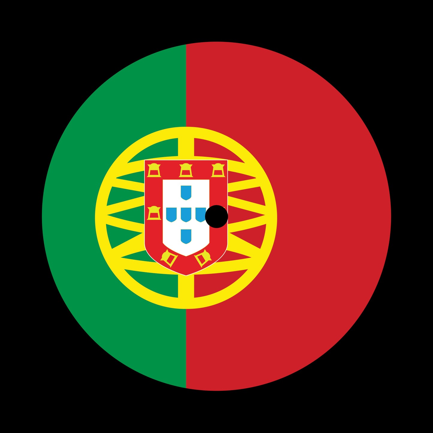 Flags of the World - Portugal Portuguese 7", 10", 12"/LP Vinyl Record Centre Labels (Pair)