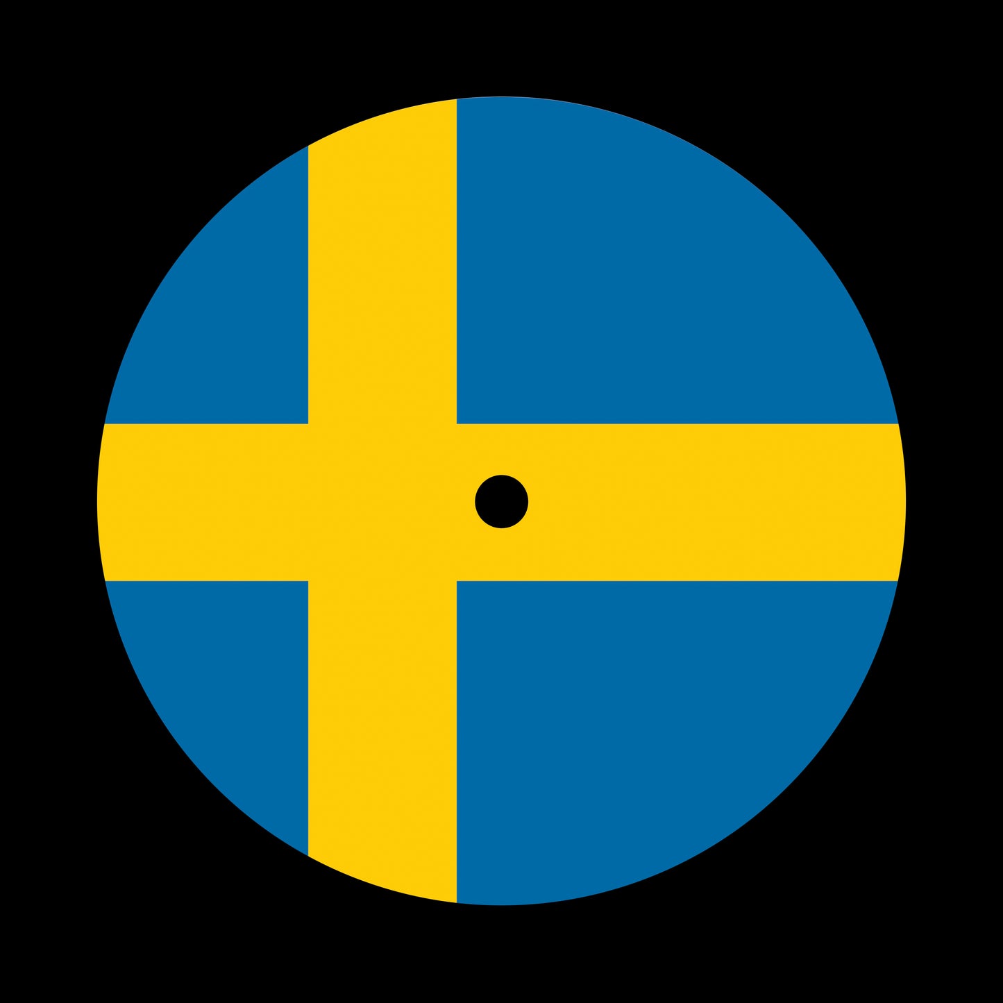 Flags of the World - Sweden Swedish 7", 10", 12"/LP Vinyl Record Centre Labels (Pair)