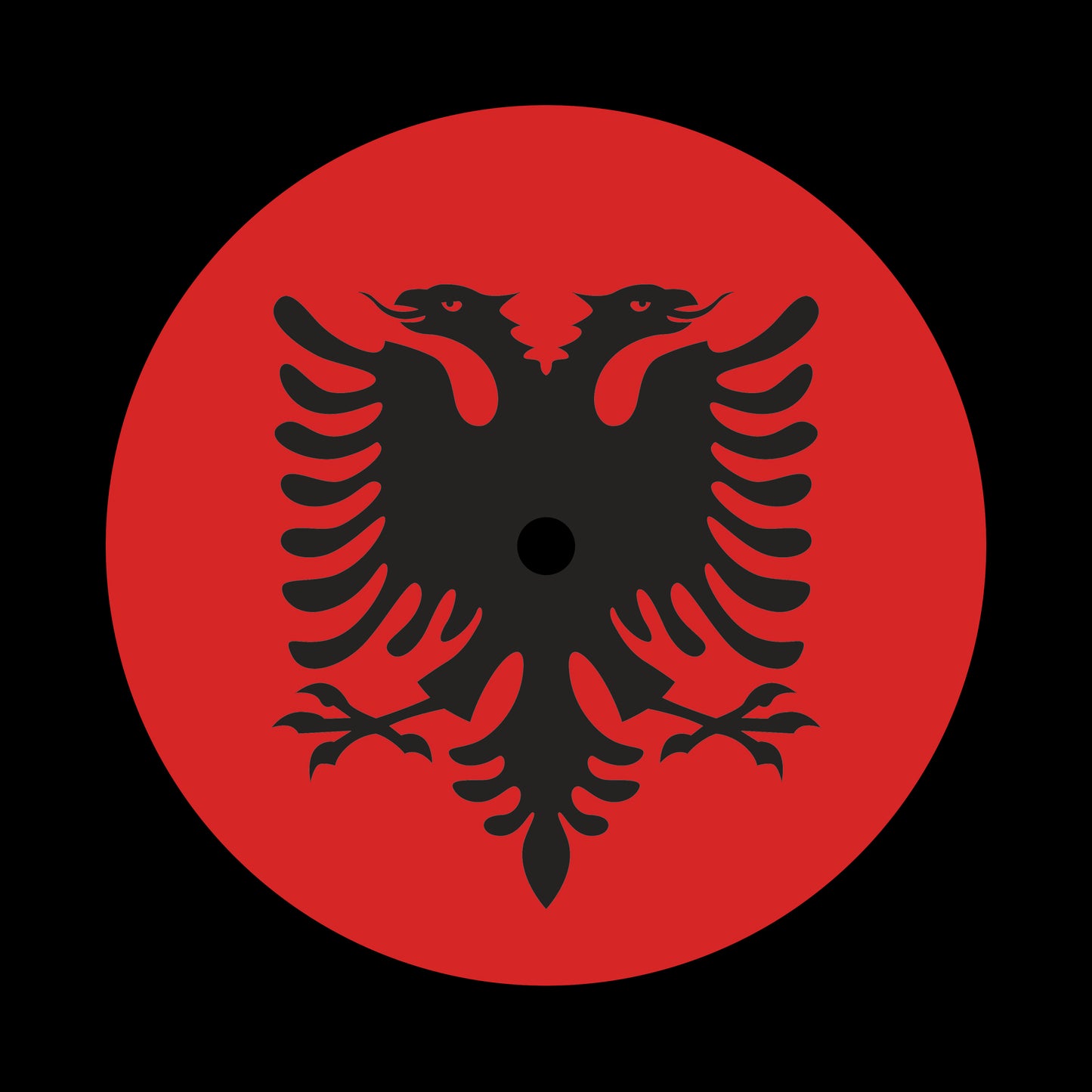 Flags of the World - Albania Albanian 7", 10", 12"/LP Vinyl Record Centre Labels (Pair)