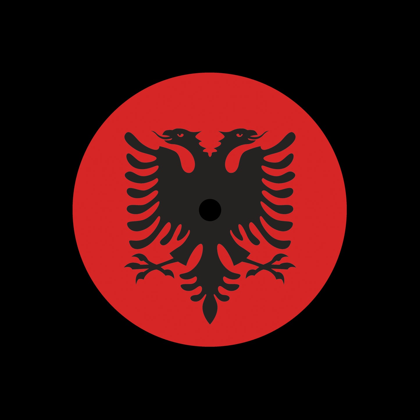 Flags of the World - Albania Albanian 7", 10", 12"/LP Vinyl Record Centre Labels (Pair)