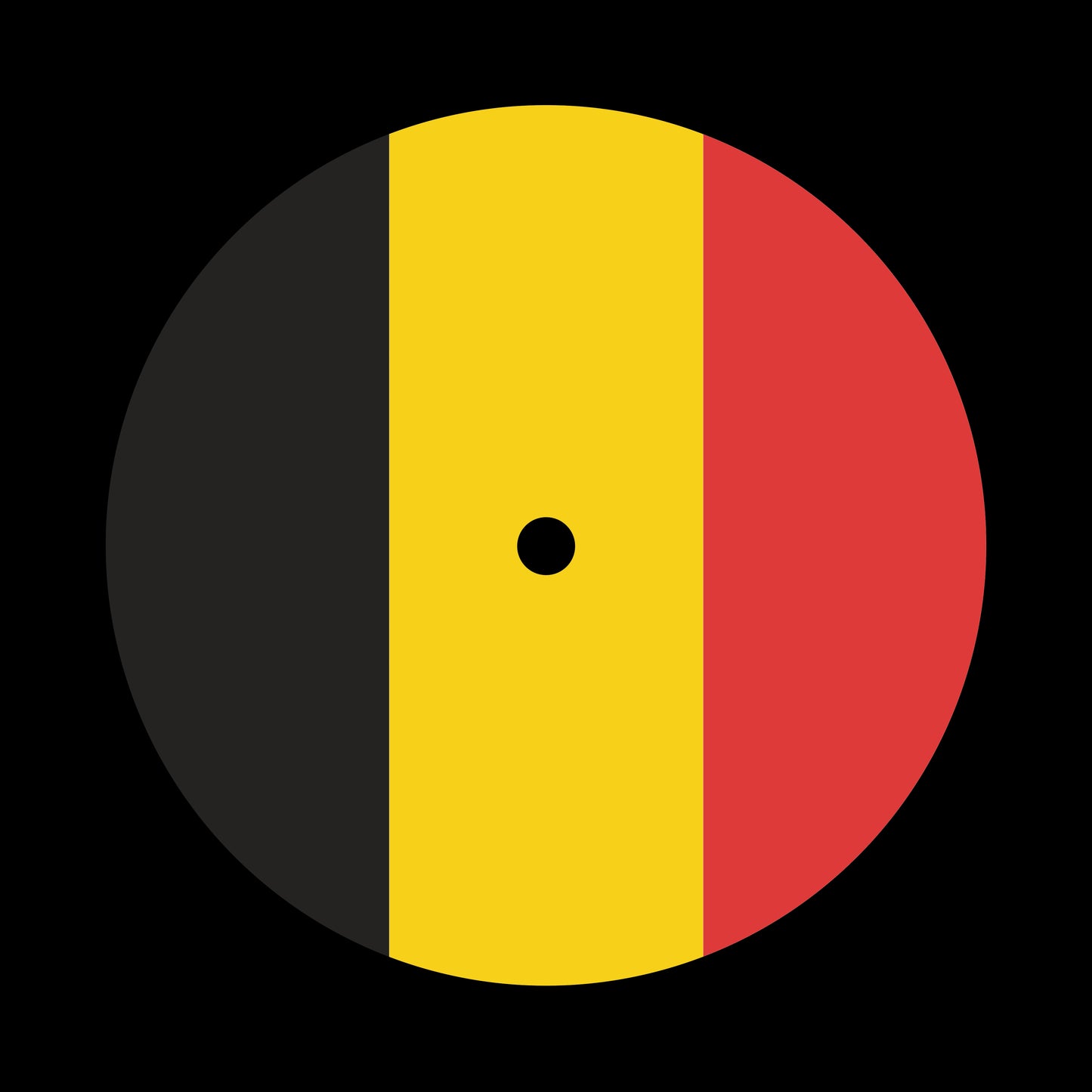 Flags of the World - Belgium Belgian 7", 10", 12"/LP Vinyl Record Centre Labels (Pair)