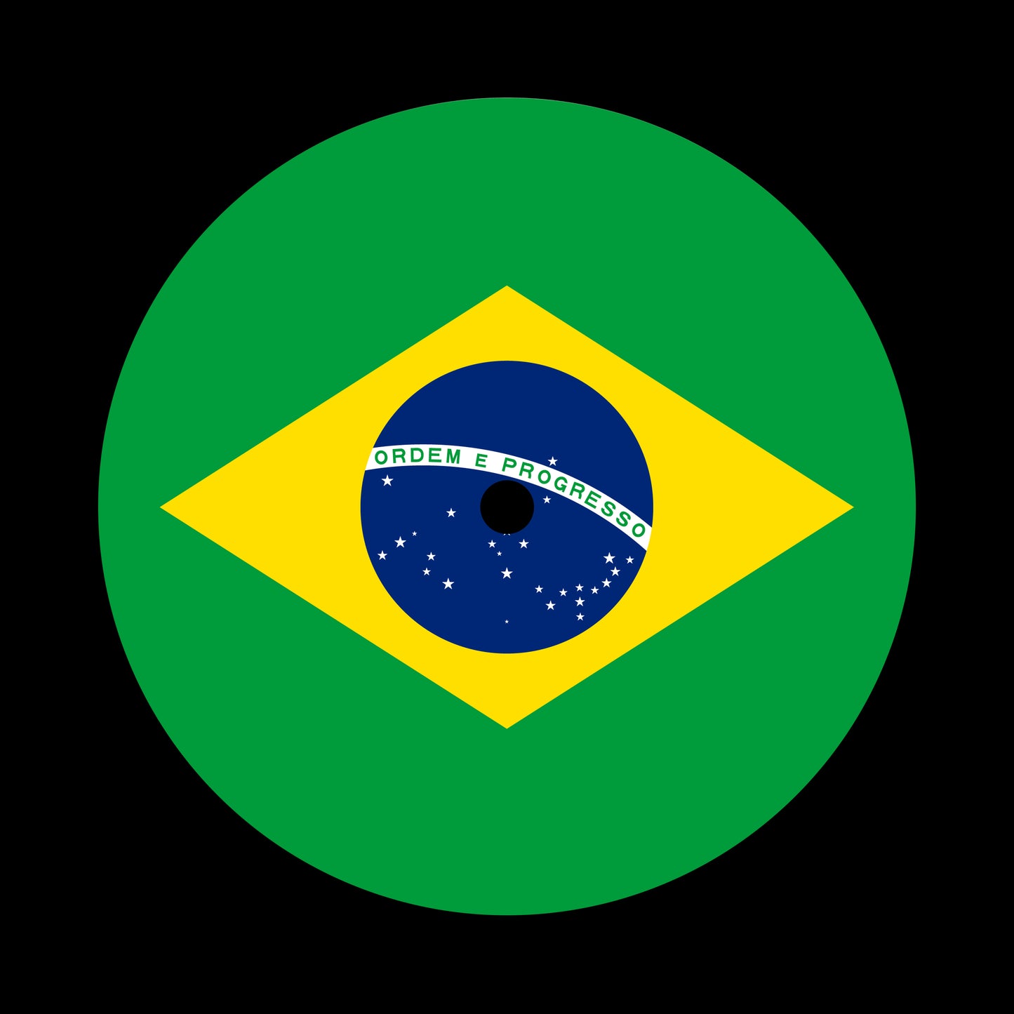 Flags of the World - Brazil Brazilian 7", 10", 12"/LP Vinyl Record Centre Labels (Pair)