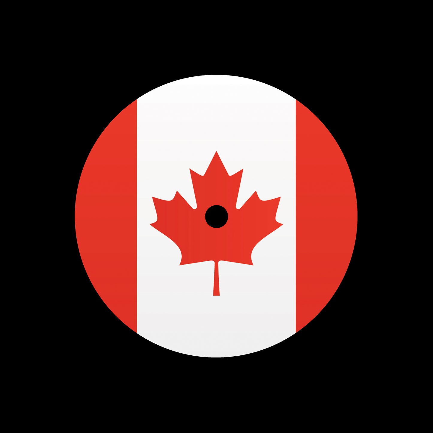 Flags of the World - Canada Canadian Maple Leaf 7", 10", 12"/LP Vinyl Record Centre Labels (Pair)