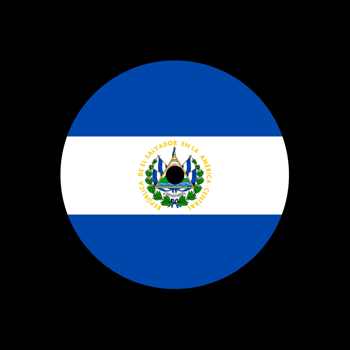 Flags of the World - El Salvador Salvadorian 7", 10", 12"/LP Vinyl Record Centre Labels (Pair)
